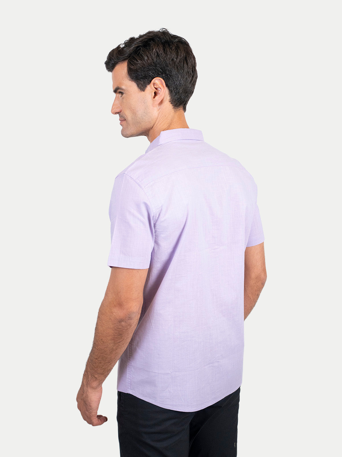Cotton Slub - Camisa de algodón manga corta Cotton Slub para hombre color Lila