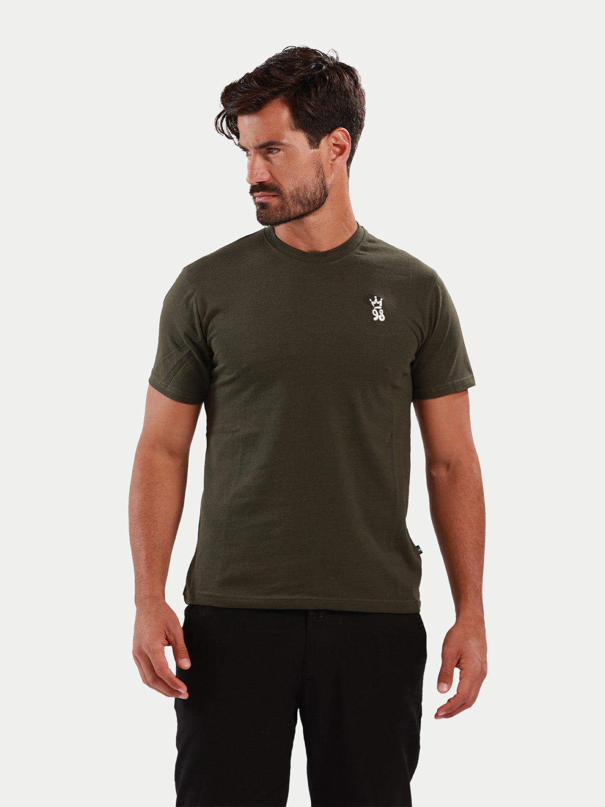 Playera de algodón para hombre - Crown 98 Olive - Diamond Finish