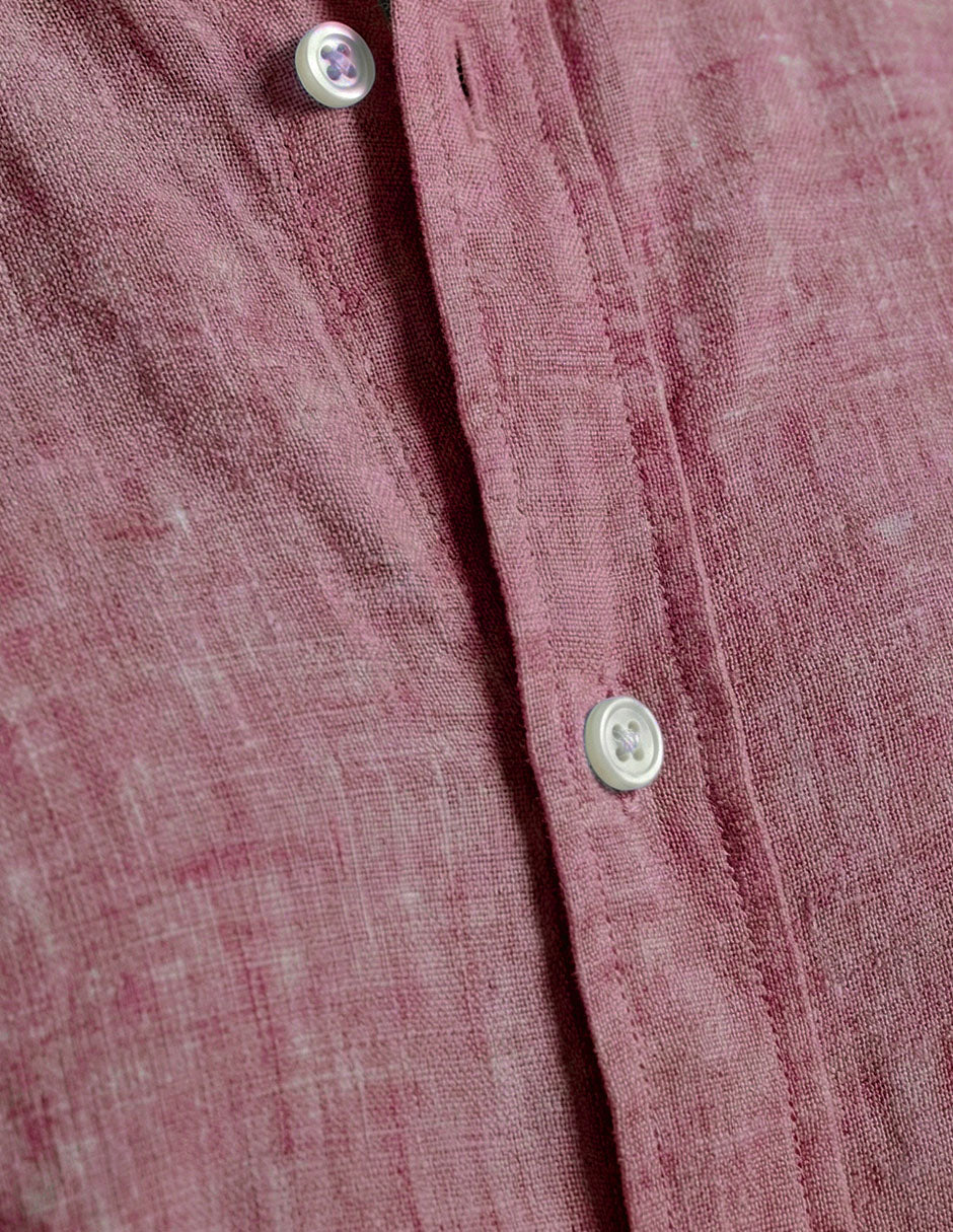 Camisa de Lino Look para Hombre - Pink Manga Larga - 2022