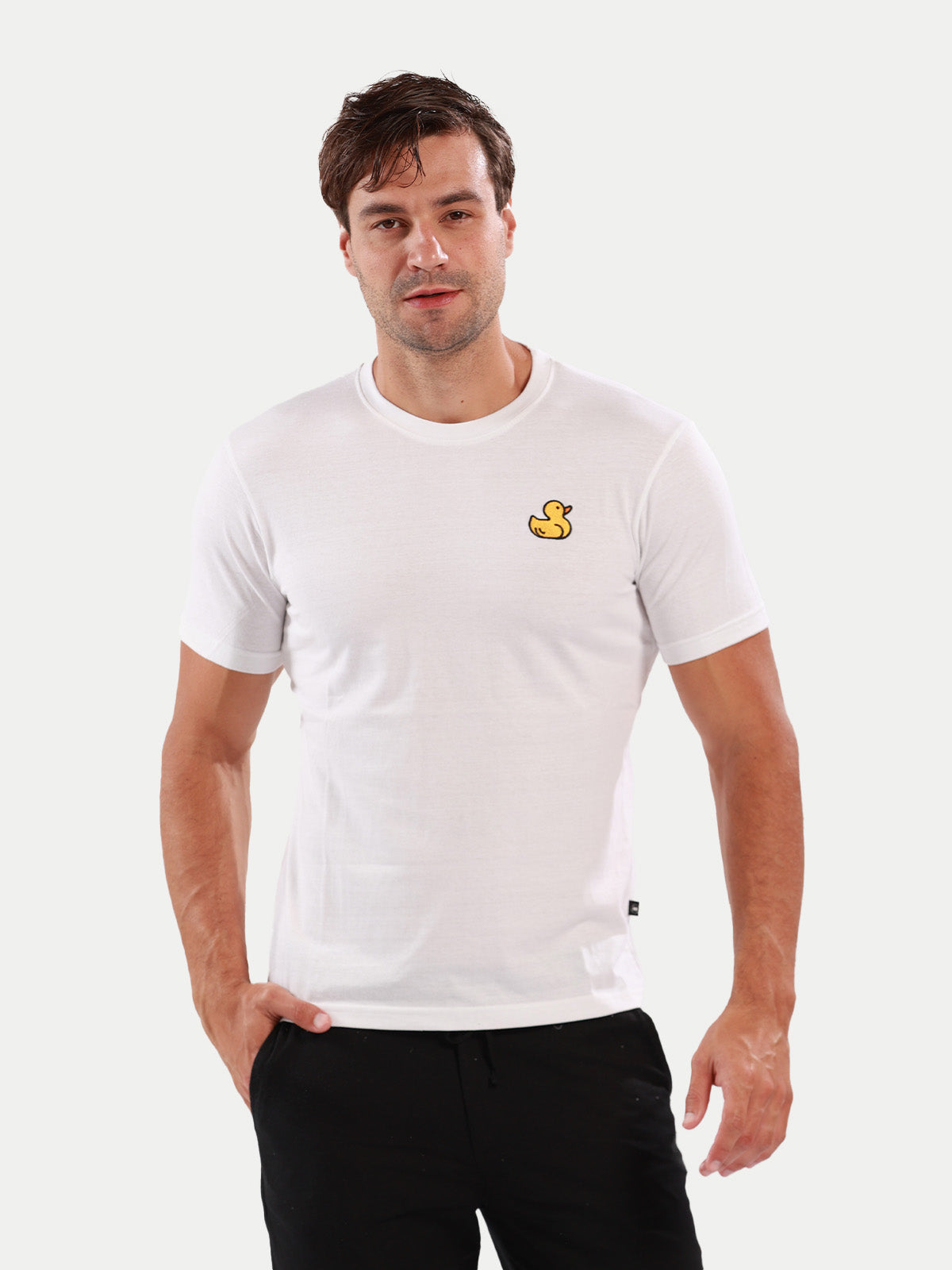 Playera de algodón para hombre - Duck White - Diamond Finish