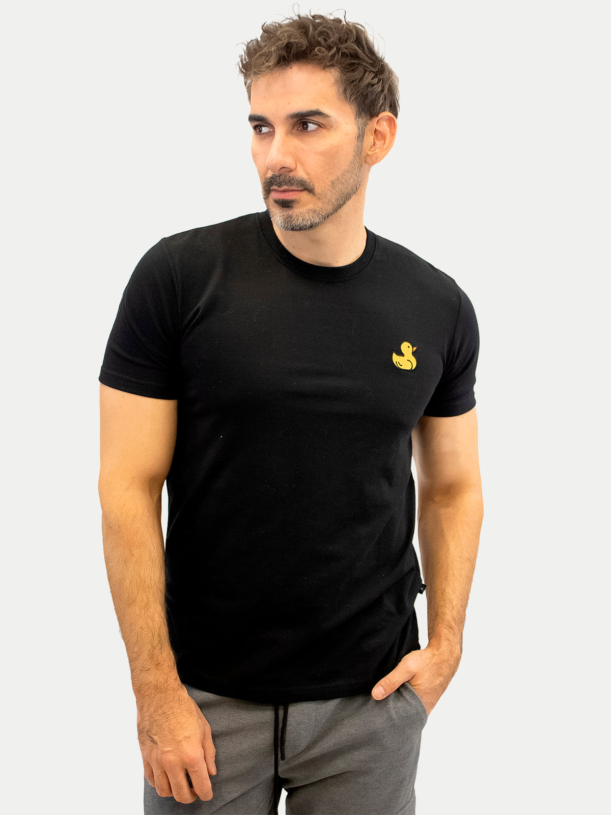 Playera de algodón para hombre - Duck Black - Diamond Finish