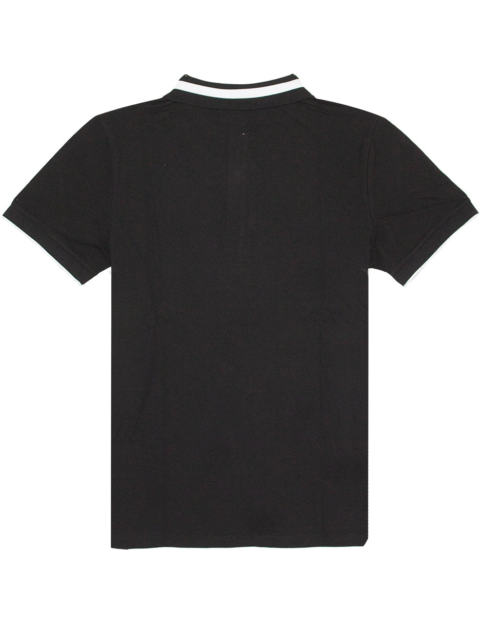 Polo para hombre - Playera tipo polo para hombre clásico color Negro