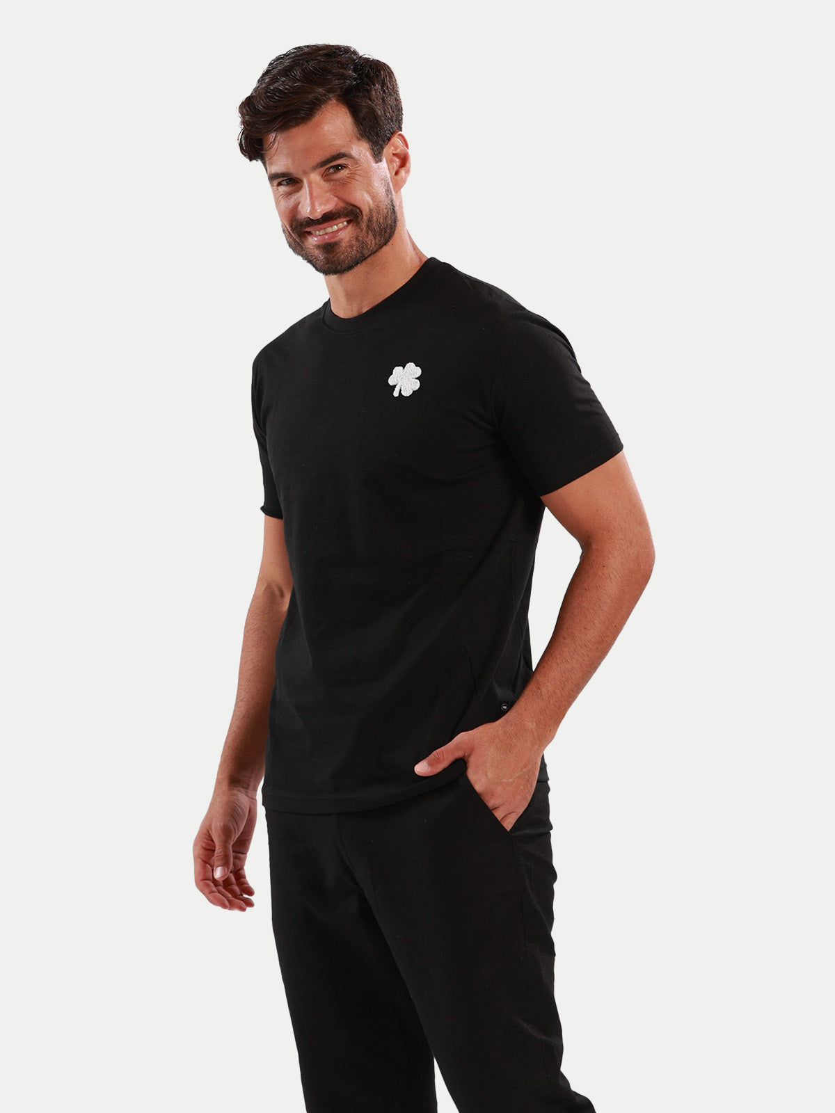 Playera de algodón para hombre - Lucky Black - Diamond Finish