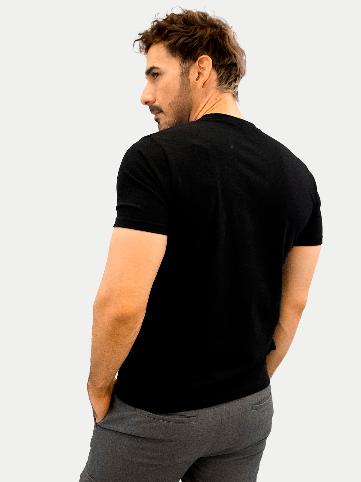 Playera de algodón para hombre - Heart Black - Diamond Finish