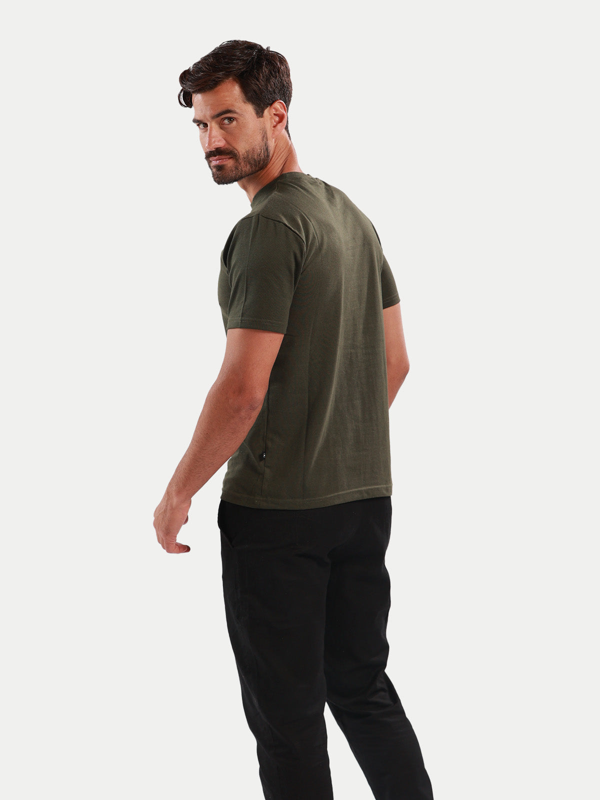 Playera de algodón para hombre - Heart Olive - Diamond Finish