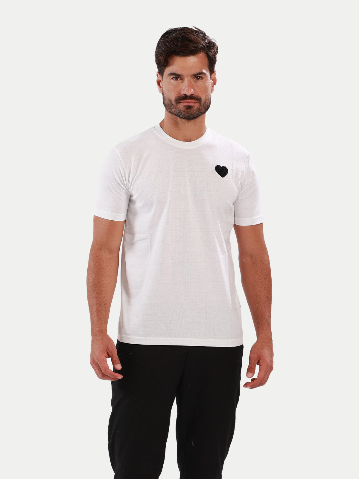 Playera de algodón para hombre - Heart White - Diamond Finish