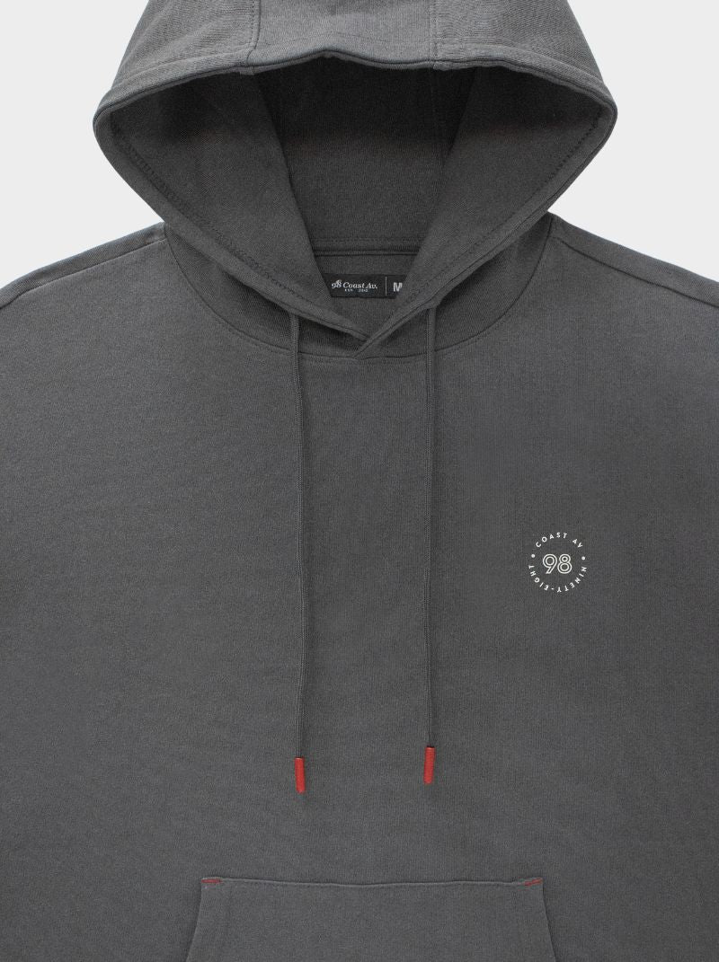 French Terry - Hoodie Para Hombre Manga Corta Color Gris - Coastal Crush - 98 Coast Av. México
