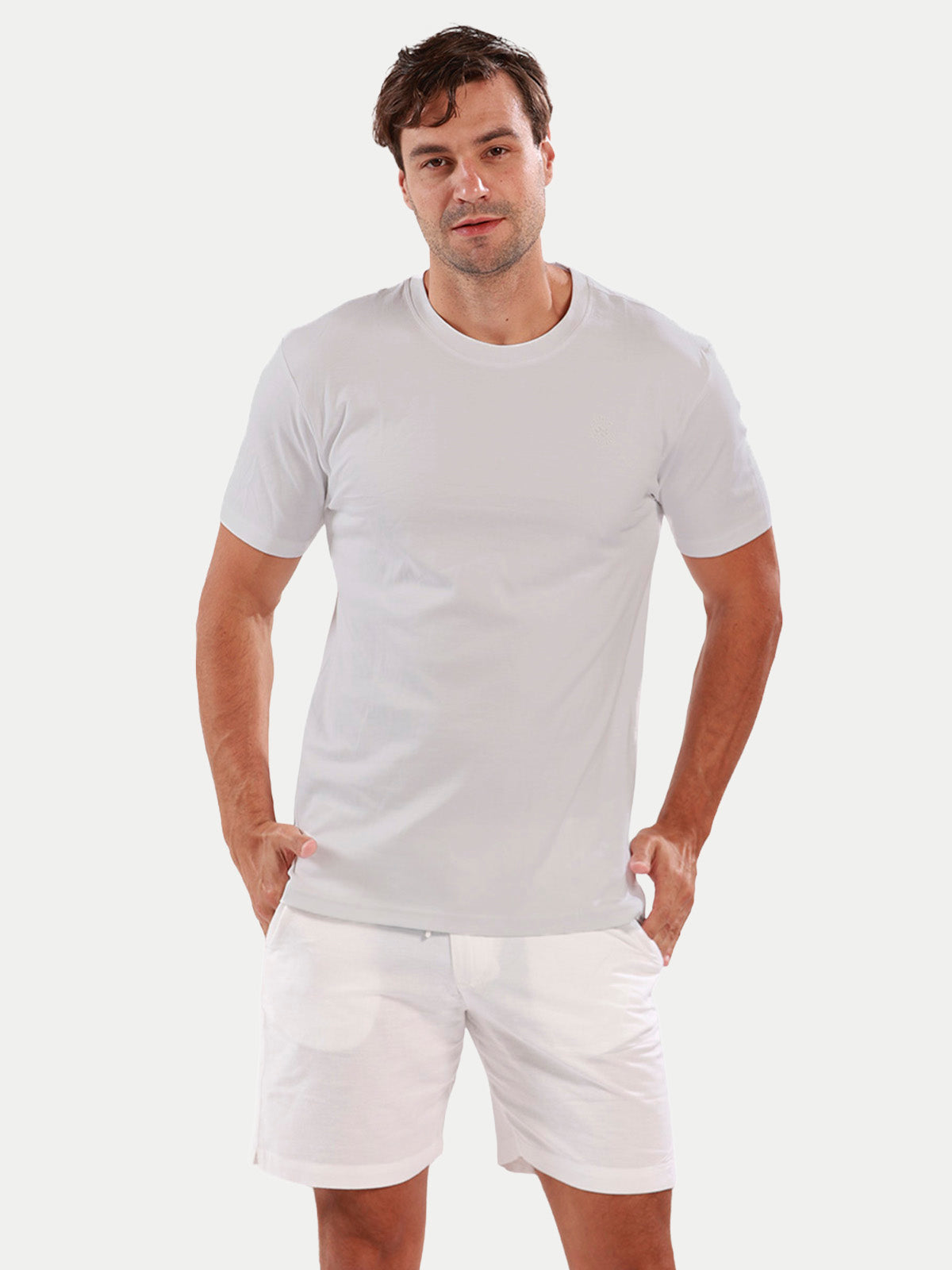 Playera de manga corta caballero - Liquid Touch Gris Claro