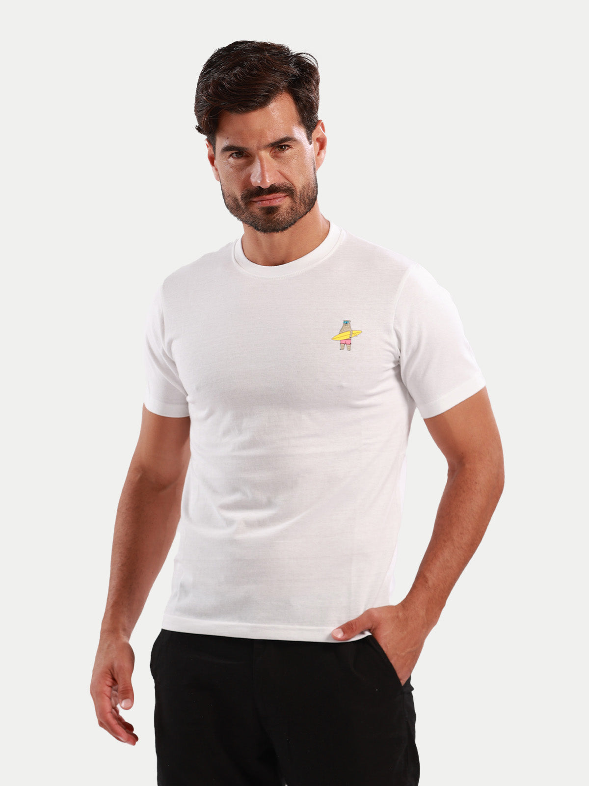Playera de algodón para hombre - Living Blanco - Diamond Finish