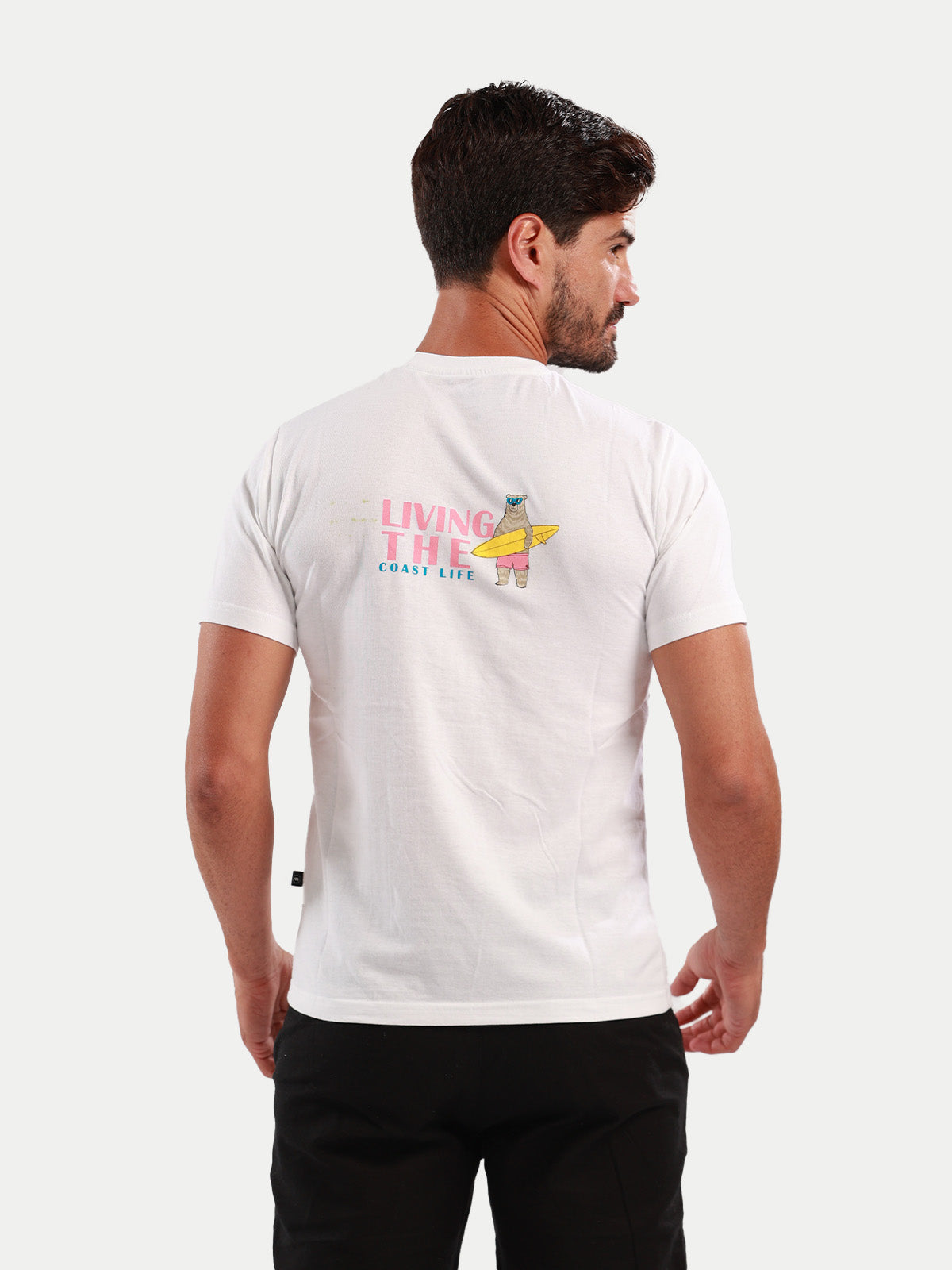 Playera de algodón para hombre - Living Blanco - Diamond Finish