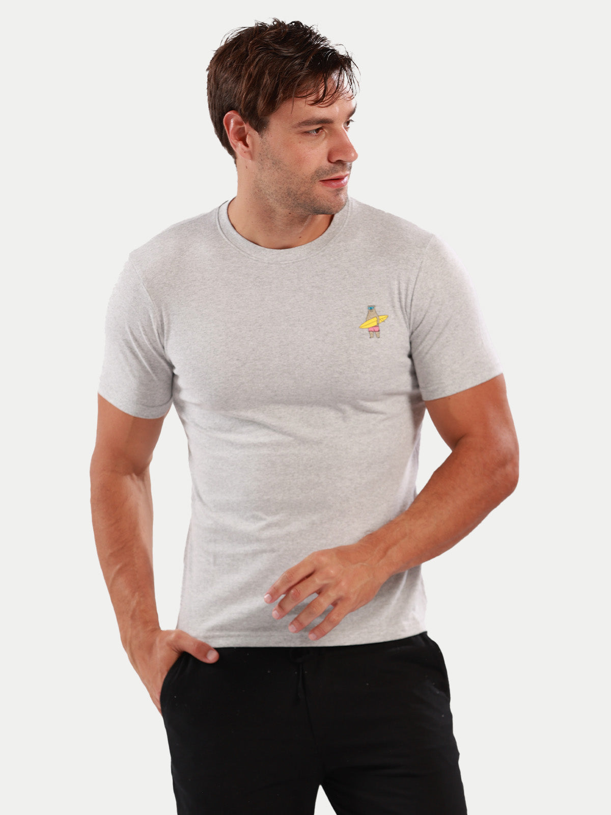 Playera de algodón para hombre - Living Gris - Diamond Finish