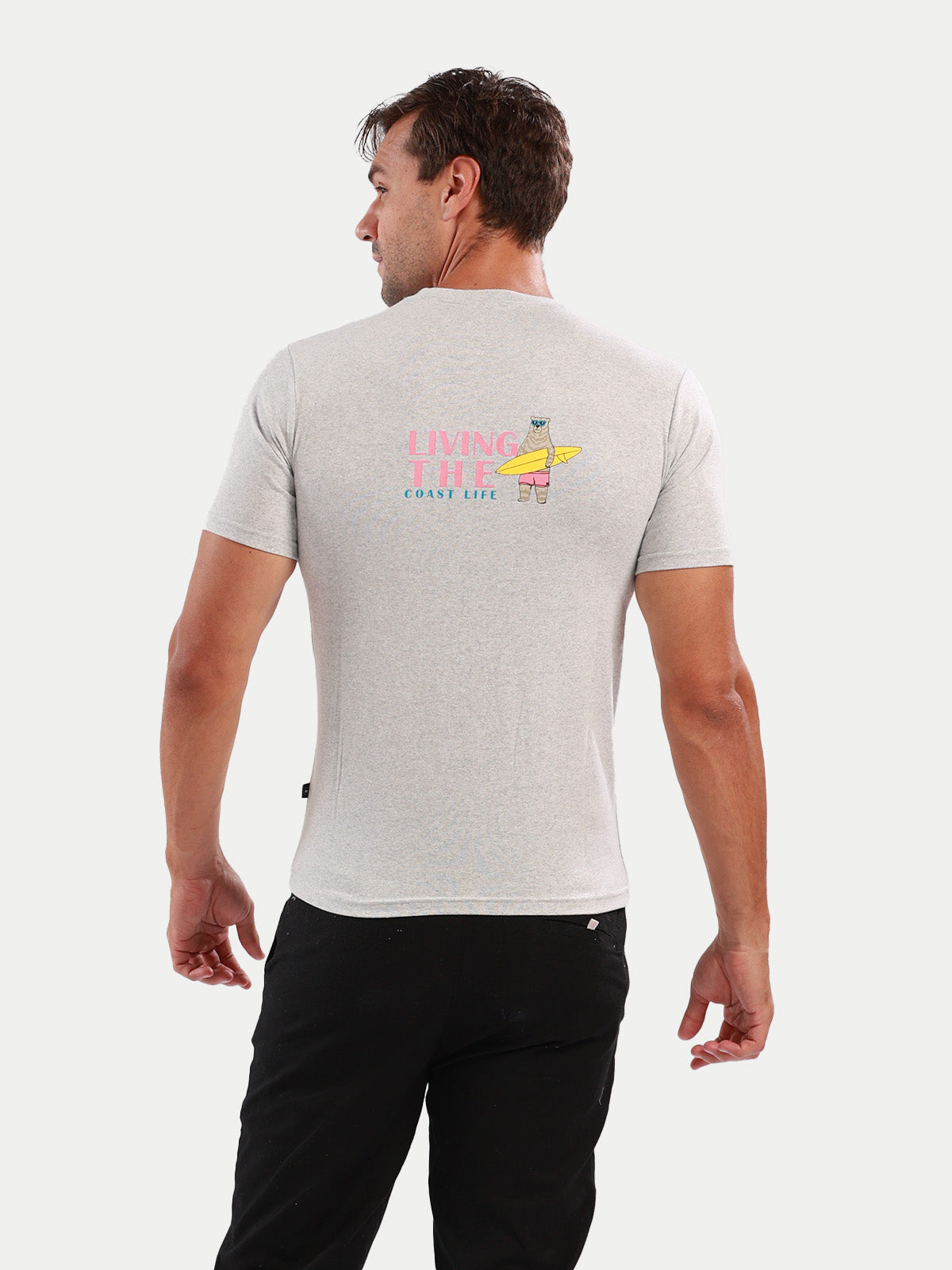 Playera de algodón para hombre - Living Gris - Diamond Finish