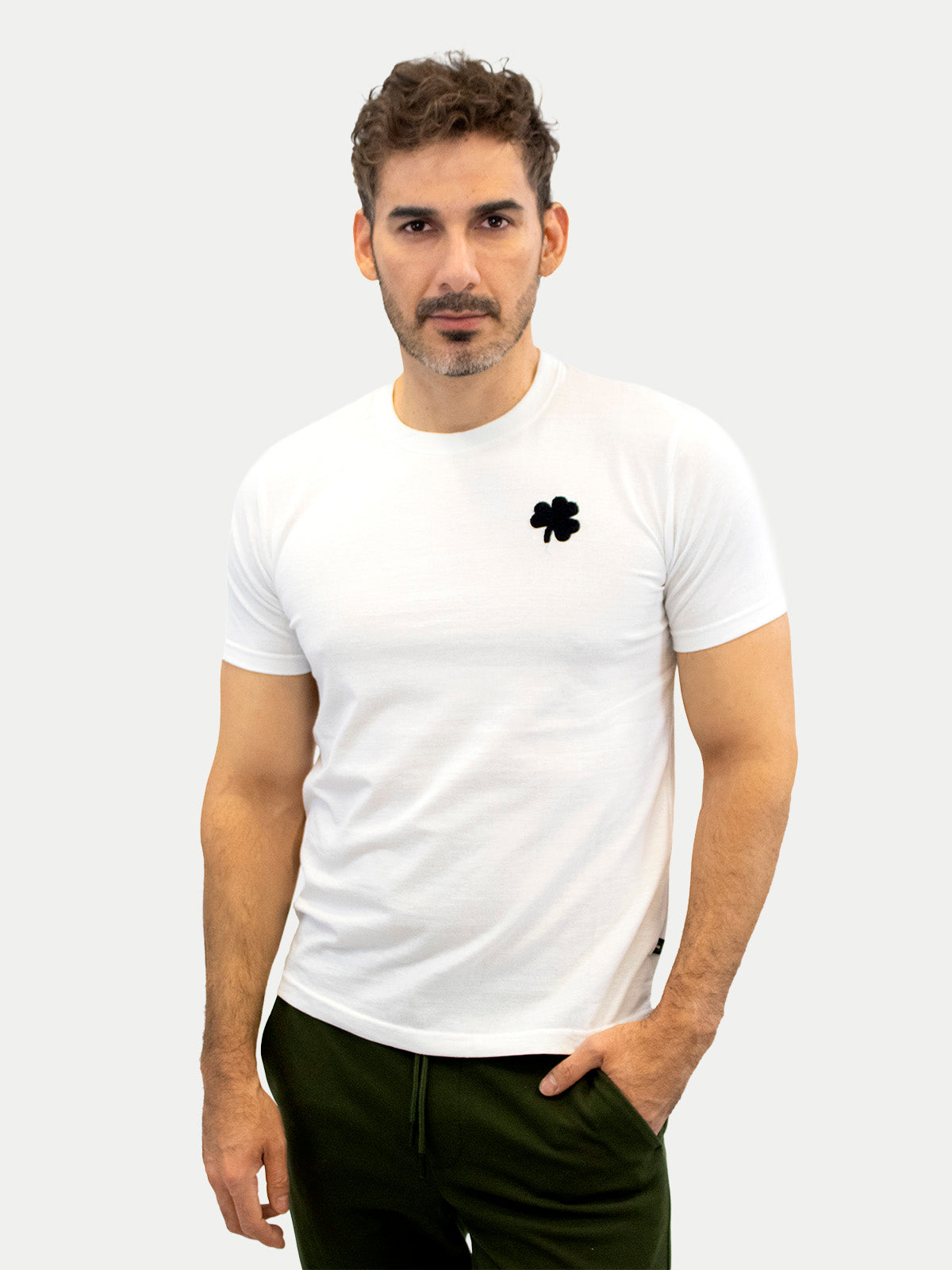 Playera de algodón para hombre - Lucky White - Diamond Finish