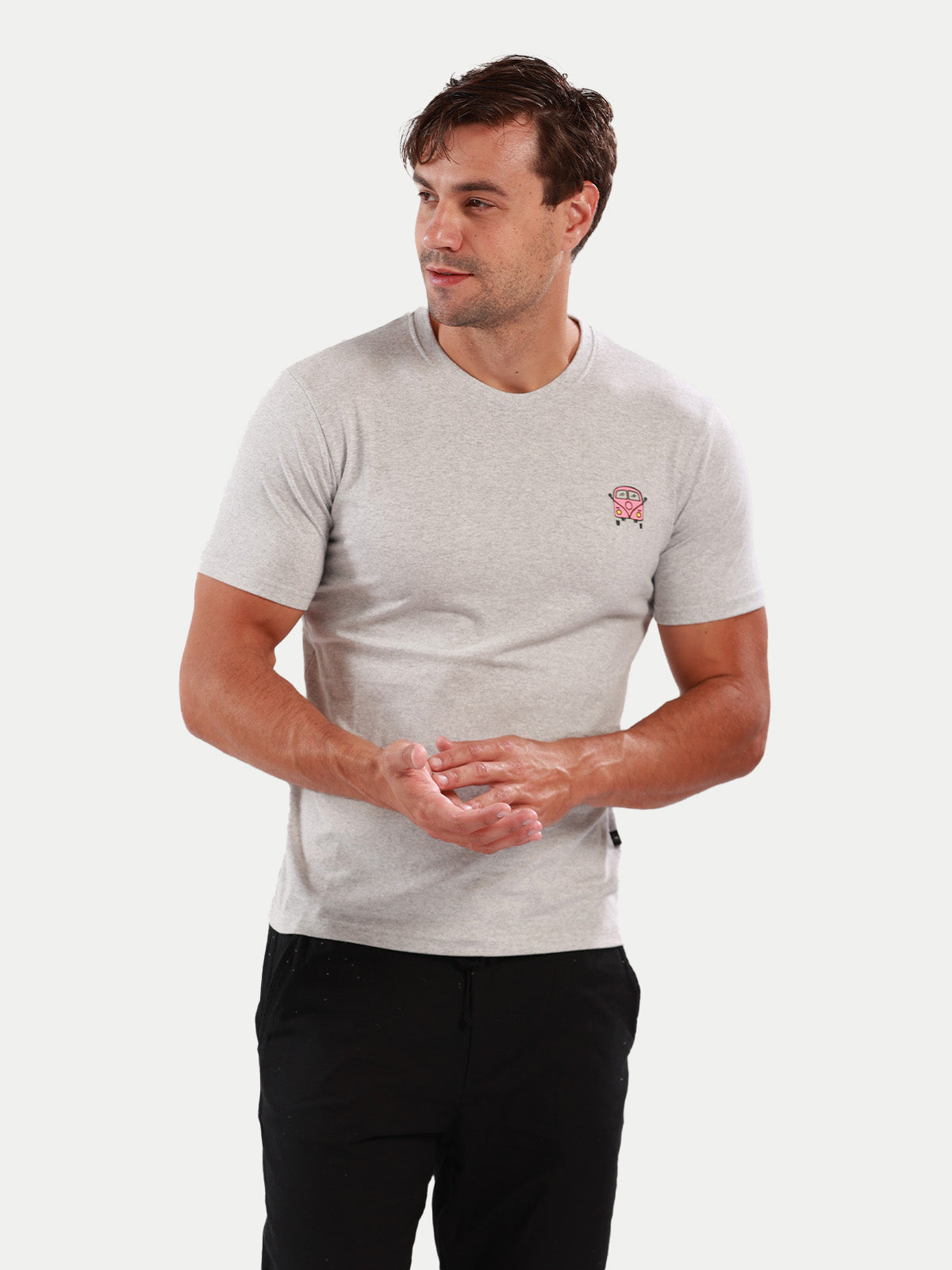 Playera de algodón para hombre - Minivan Gray - Diamond Finish