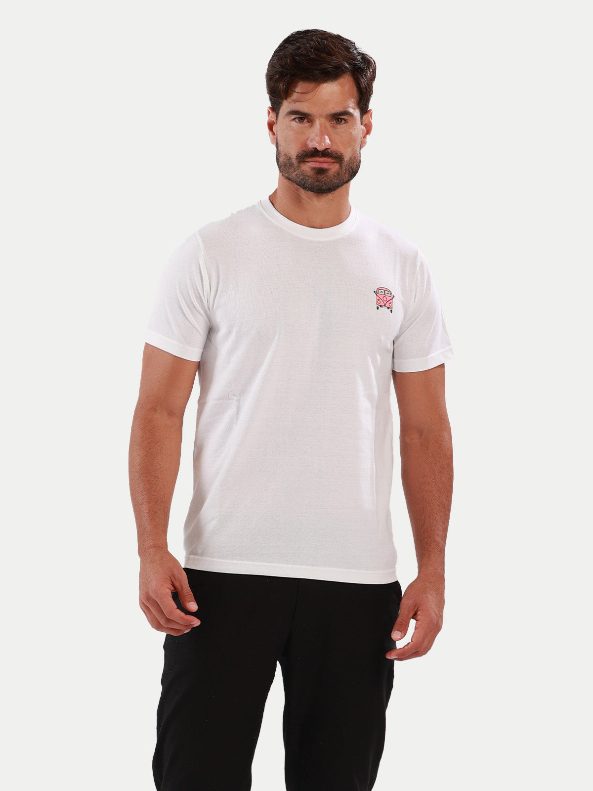Playera de algodón para hombre - Minivan White - Diamond Finish