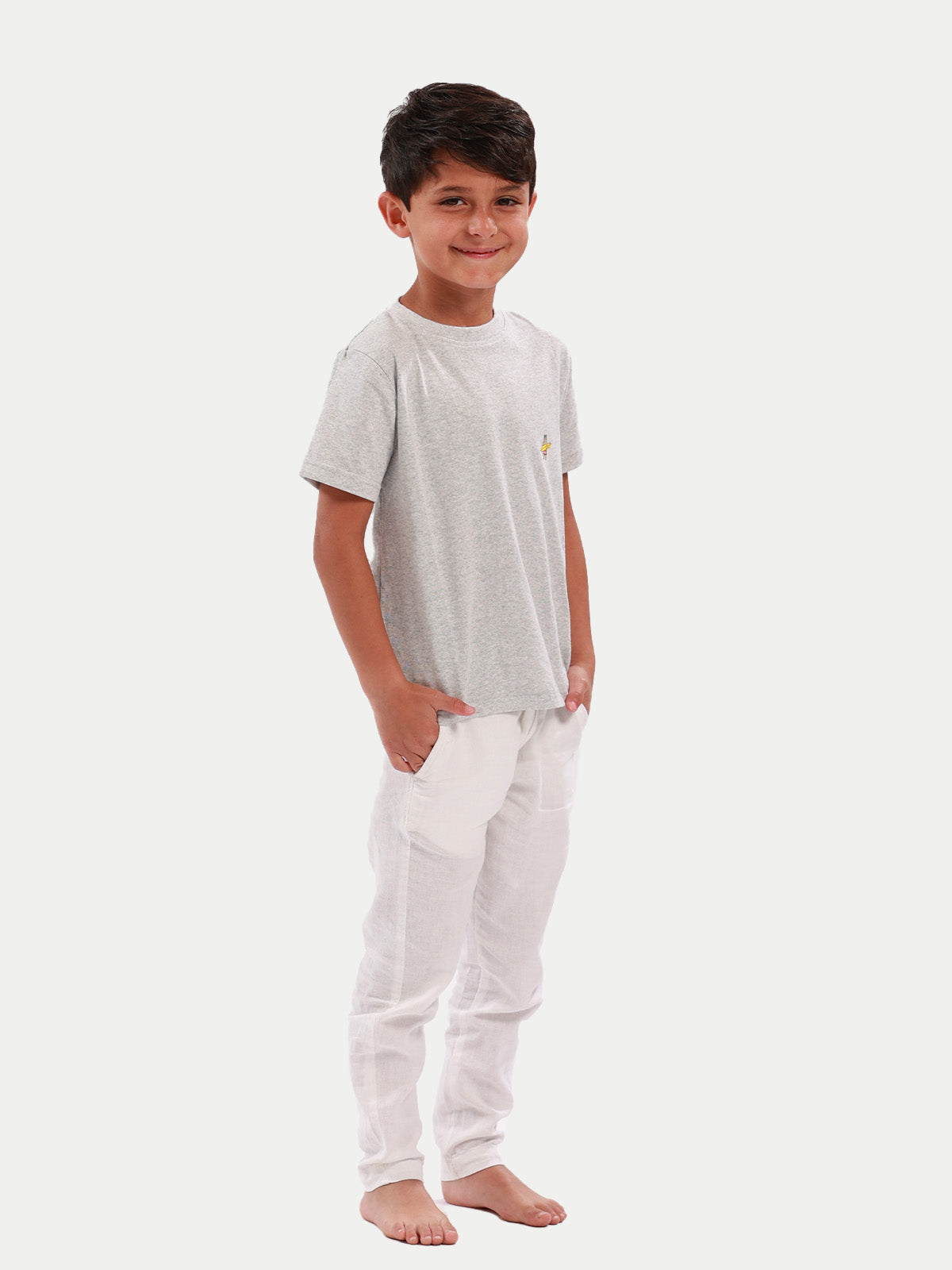 Pantalón Infantil - Pantalón de Lino Blanco