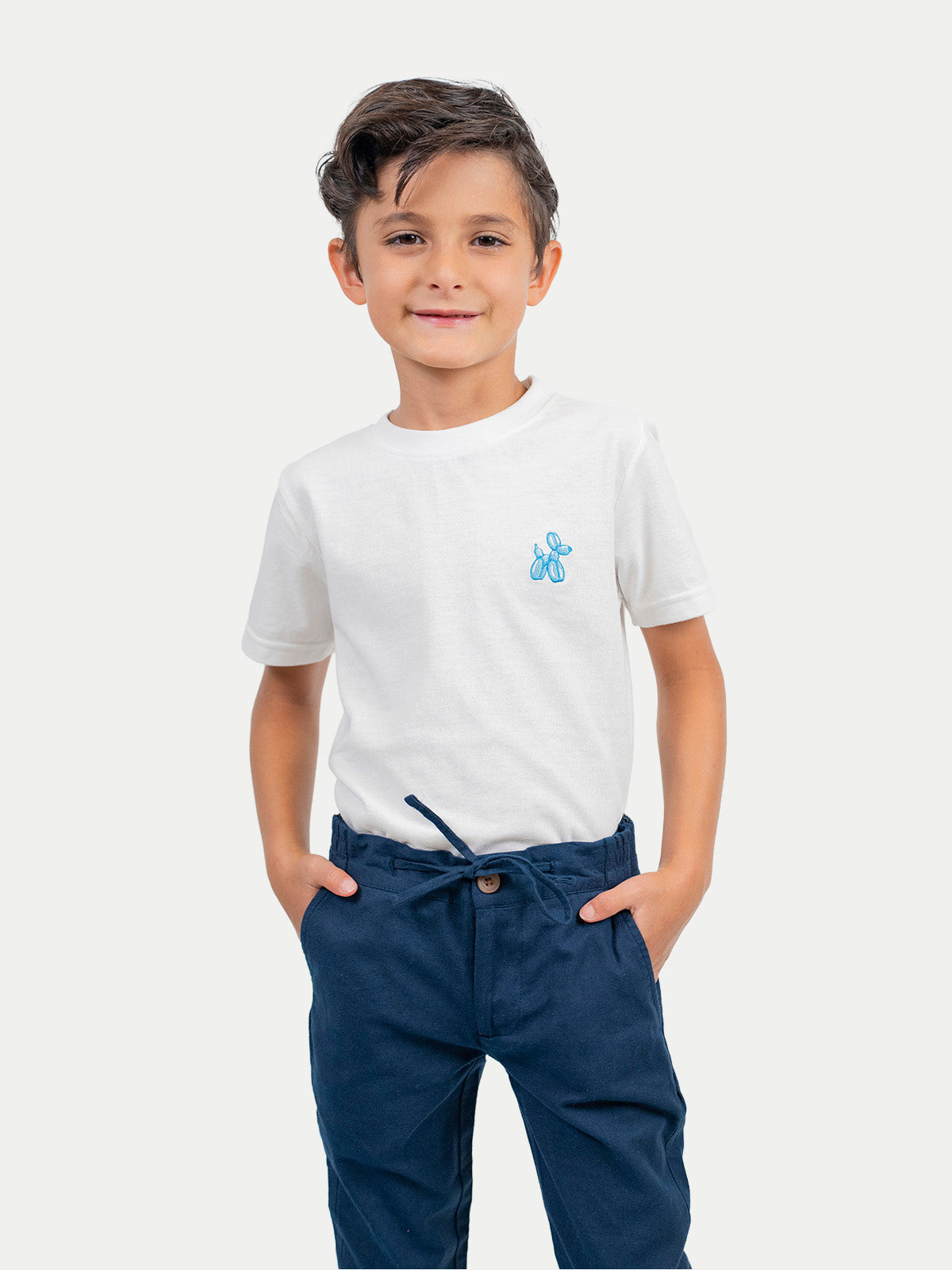 Pantalón Infantil - Pantalón de Lino Azul Marino