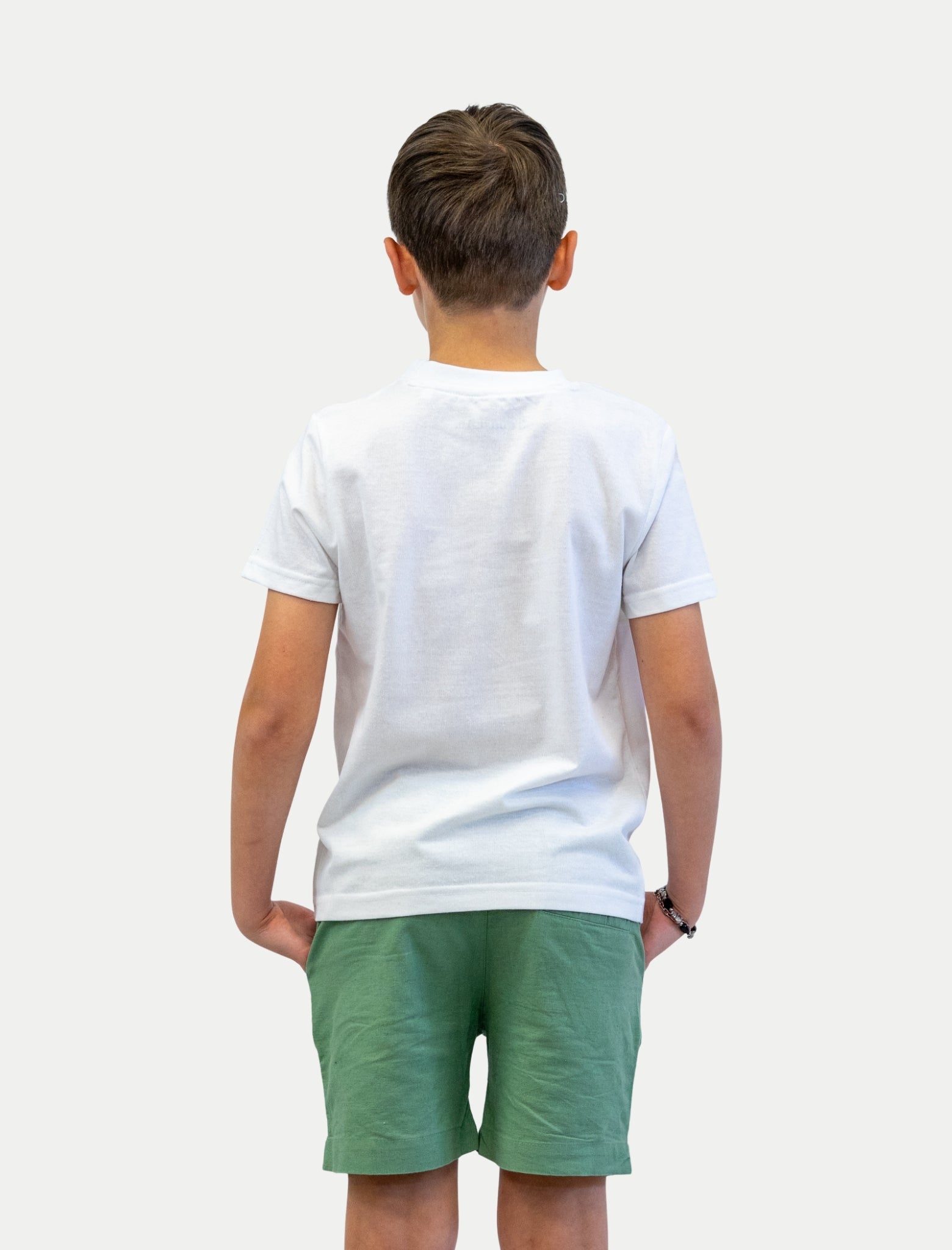 Playera Duck para niño color blanco vista posterior