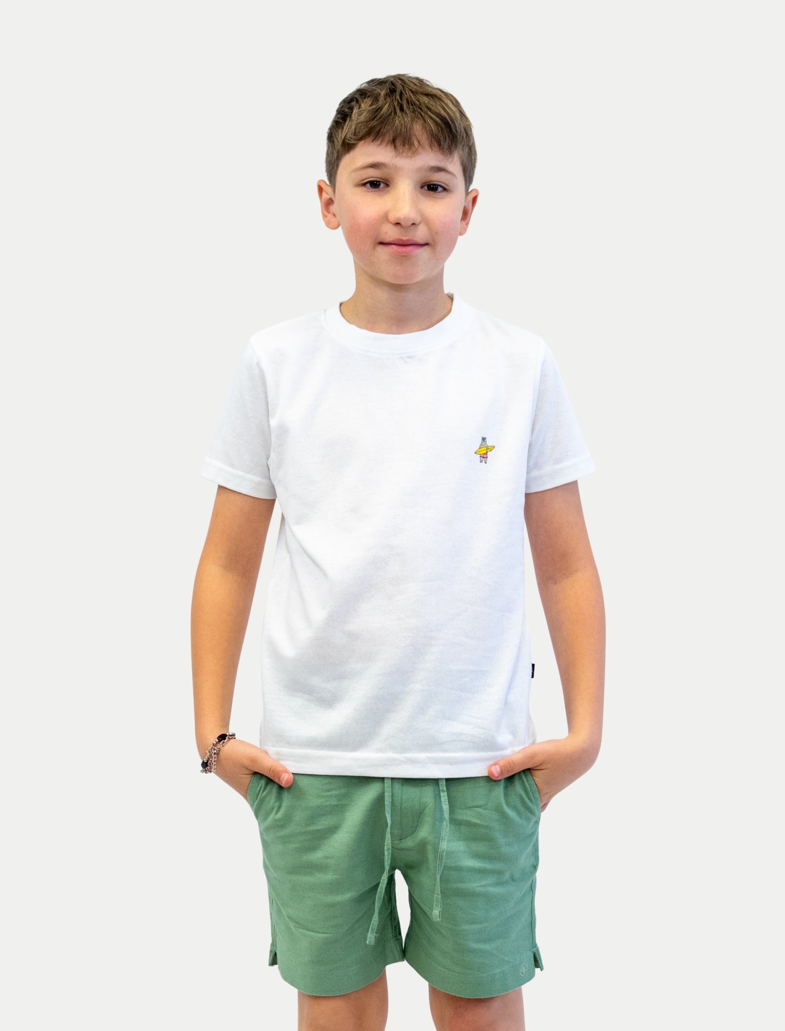 Playera de algodón para niño - Playera Living Blanco - Diamond Finish