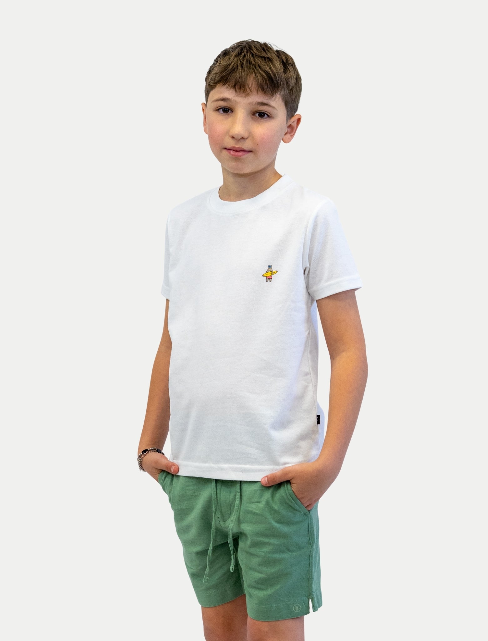Playera de algodón para niño - Playera Living Blanco - Diamond Finish