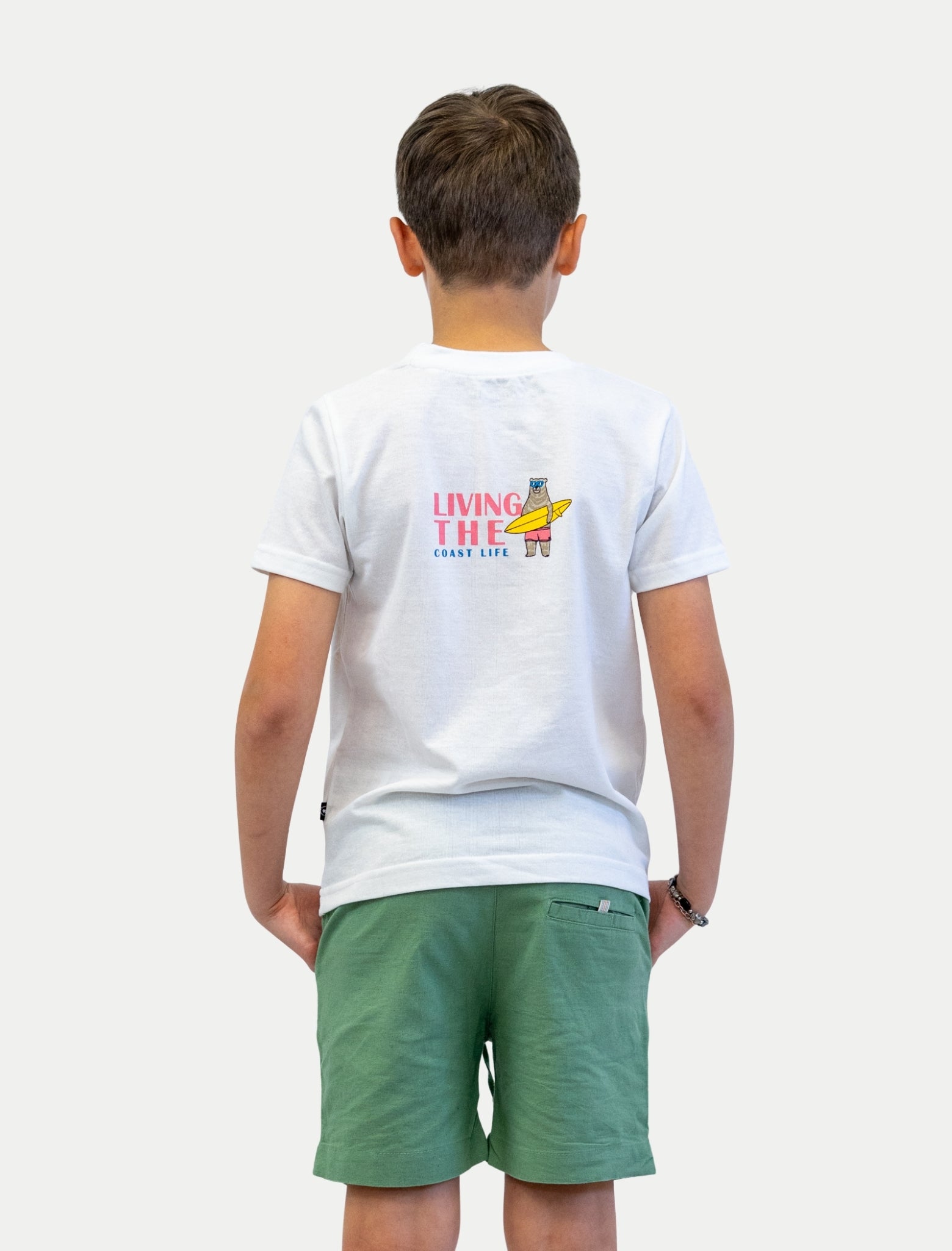 Playera de algodón para niño - Playera Living Blanco - Diamond Finish
