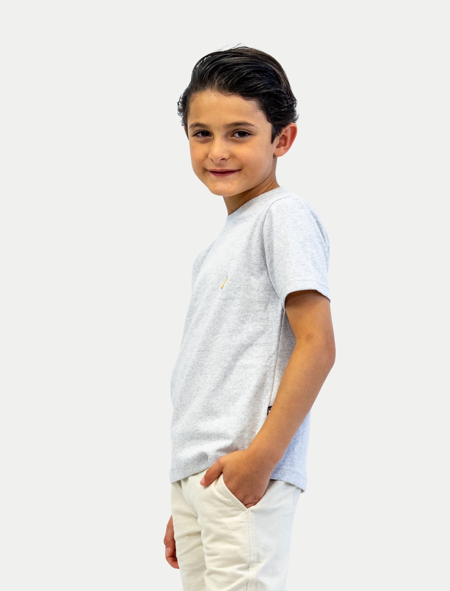 Playera de algodón para niño - Playera Living Gris - Diamond Finish