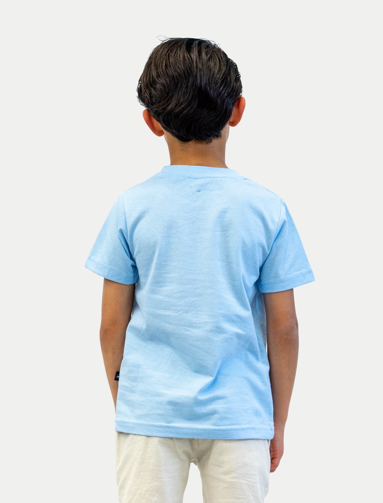 Playera Surf para niño color azul vista posterior