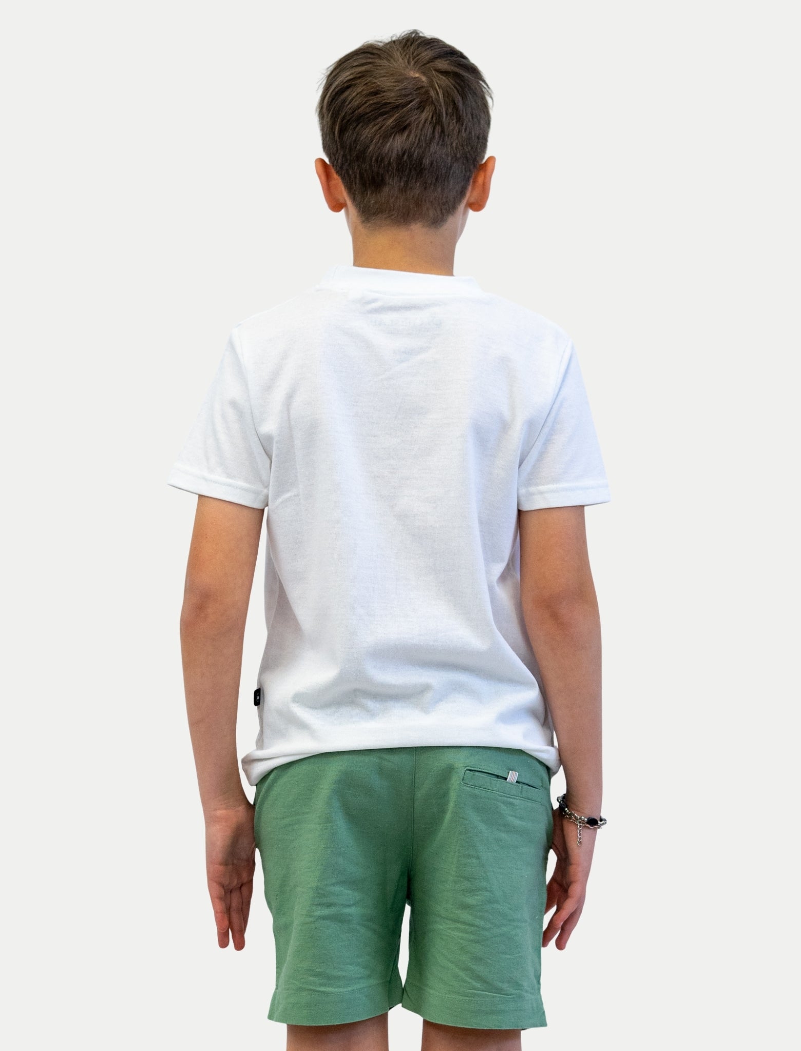 Playera Surf para niño color blanco vista posterior