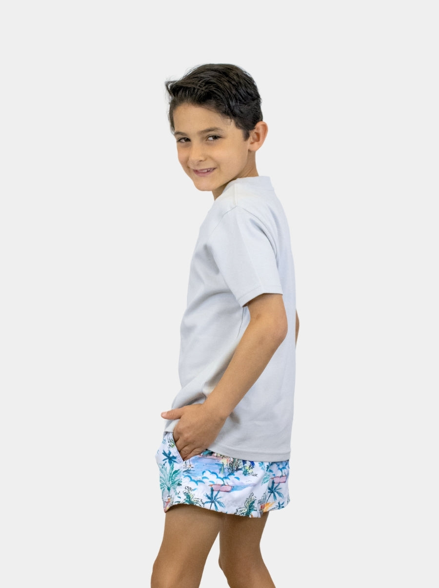 Playera de manga corta niño - Liquid Touch Gris - 98 Coast Av. México