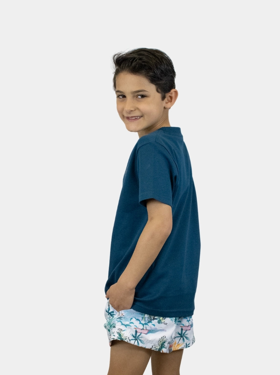 Playera de manga corta niño - Liquid Touch Petroleo - 98 Coast Av. México