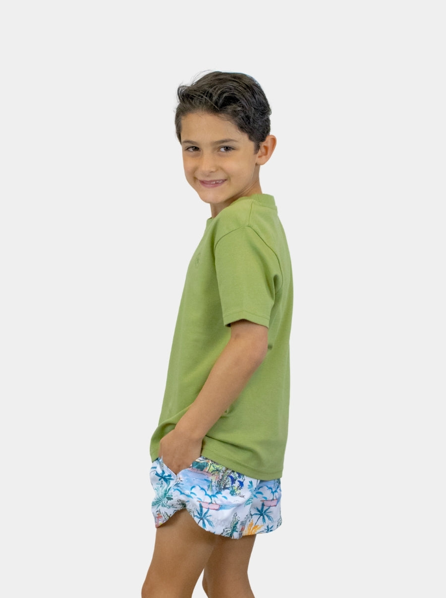 Playera de manga corta niño - Liquid Touch Sage - 98 Coast Av. México