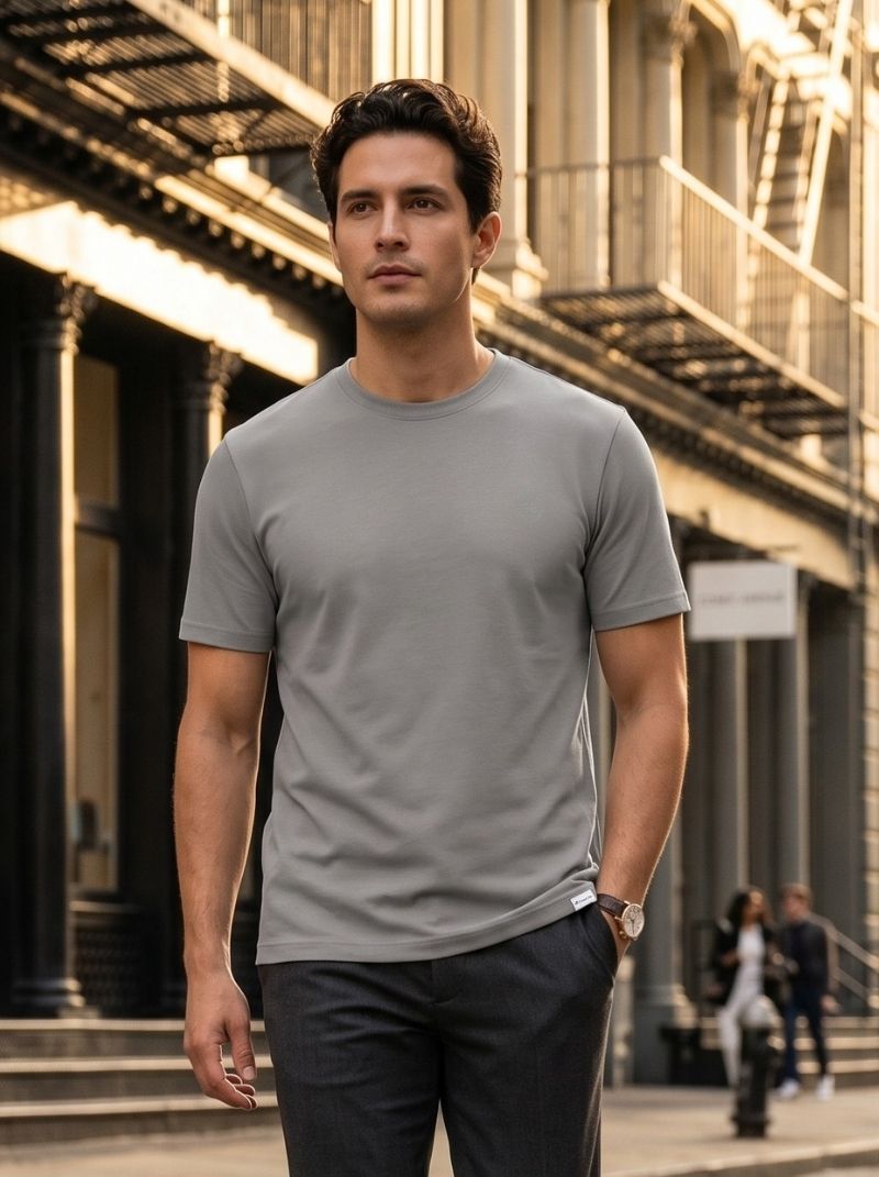 Playera de manga corta caballero - Liquid Touch Gris