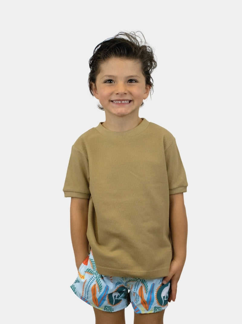 Playera para Niño - Piqué T-Shirt Camel - Wild Coast - 98 Coast Av. México