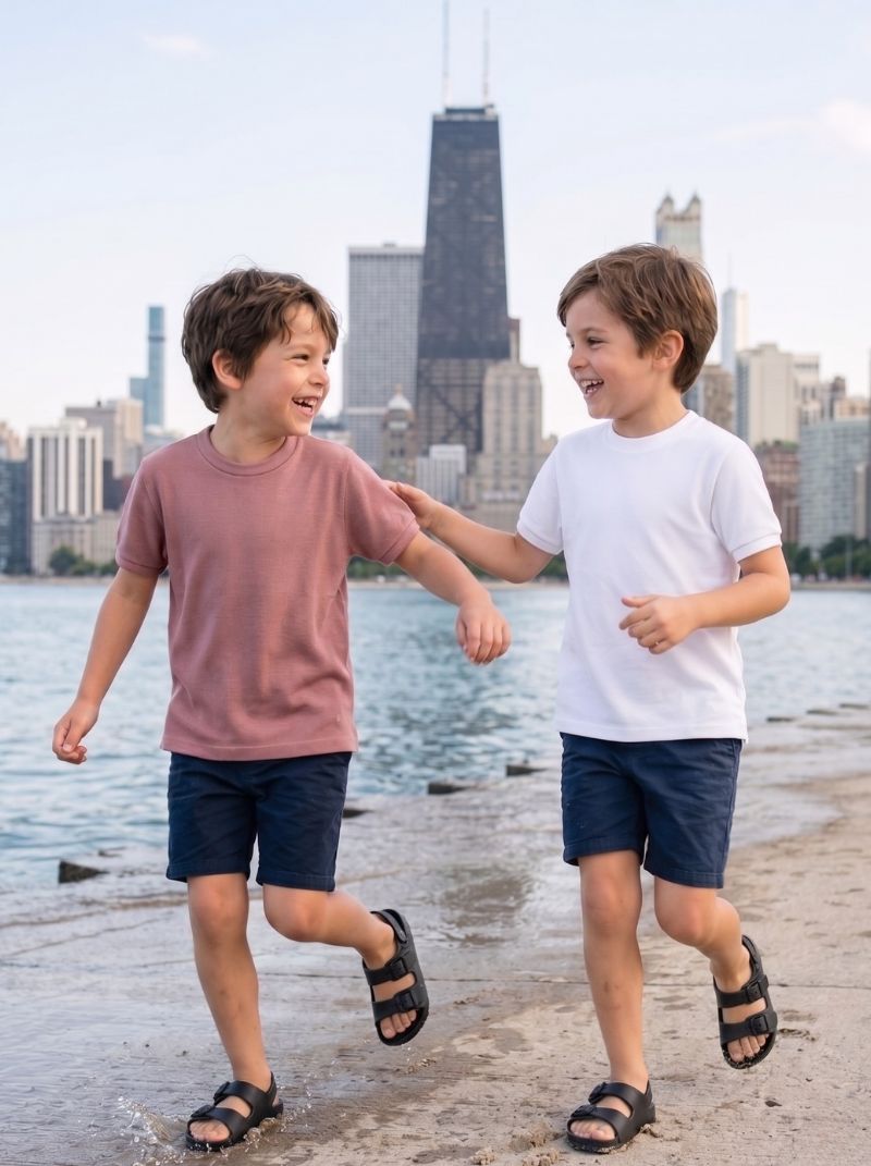 Playera para Niño - Piqué T-Shirt Rosa - Wild Coast - 98 Coast Av. México