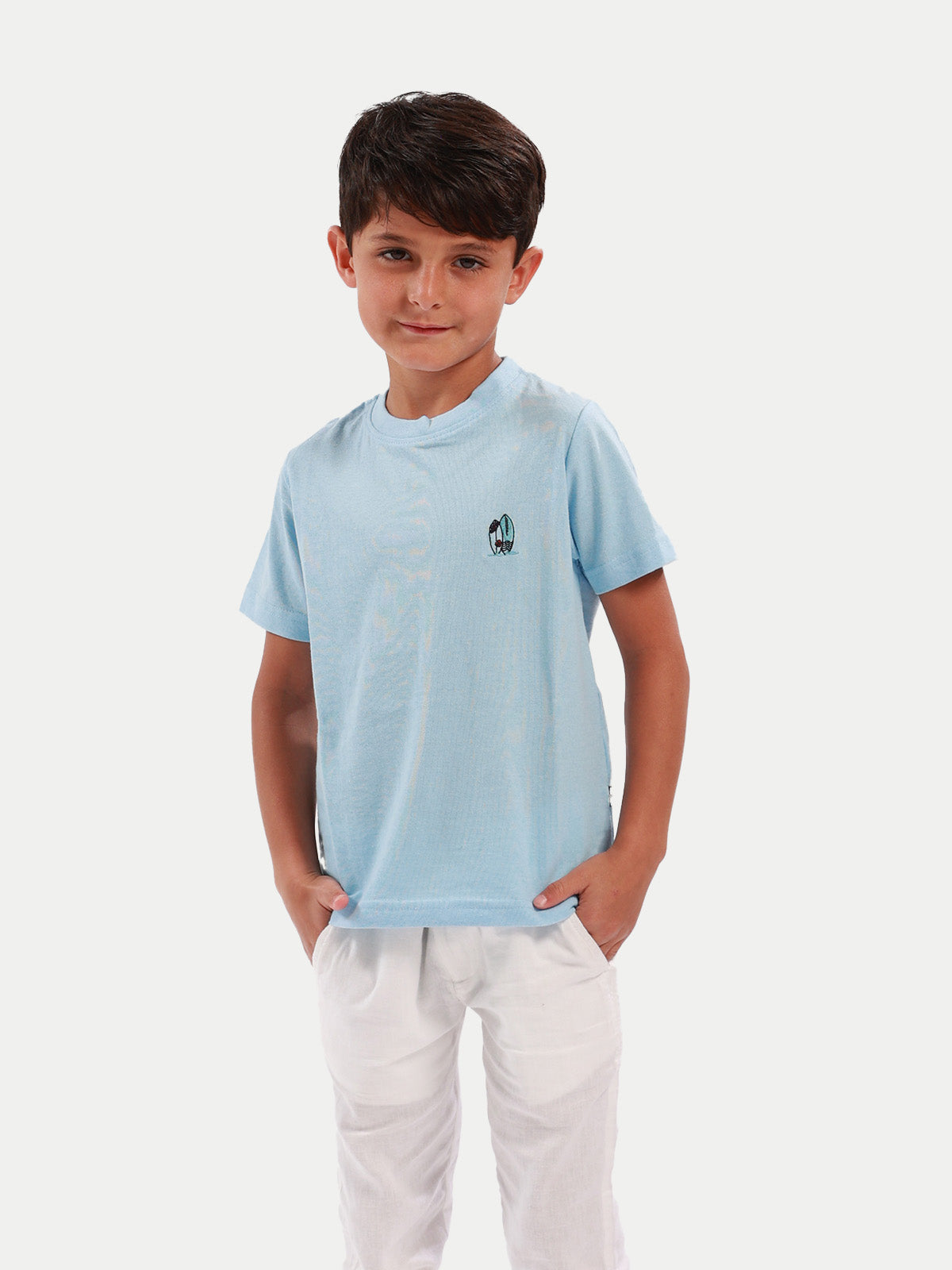 Playera de algodón para niño - Surf Blue - Diamond Finish