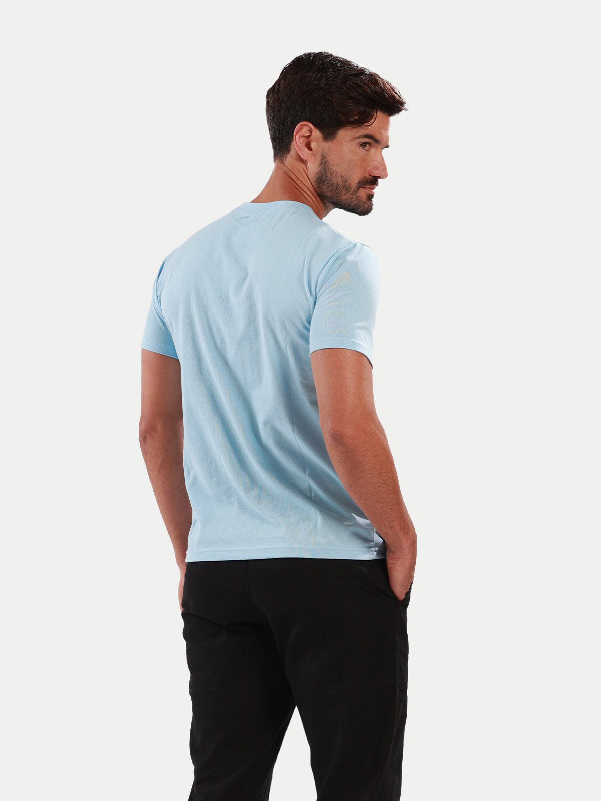 Playera de algodón para hombre - Surf Blue - Diamond Finish