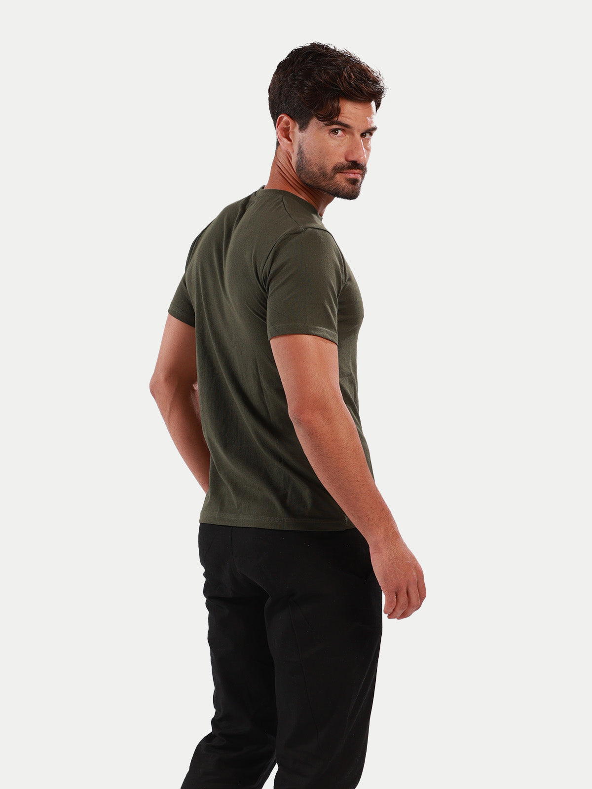 Playera de algodón para hombre - Smile XX Olive - Diamond Finish