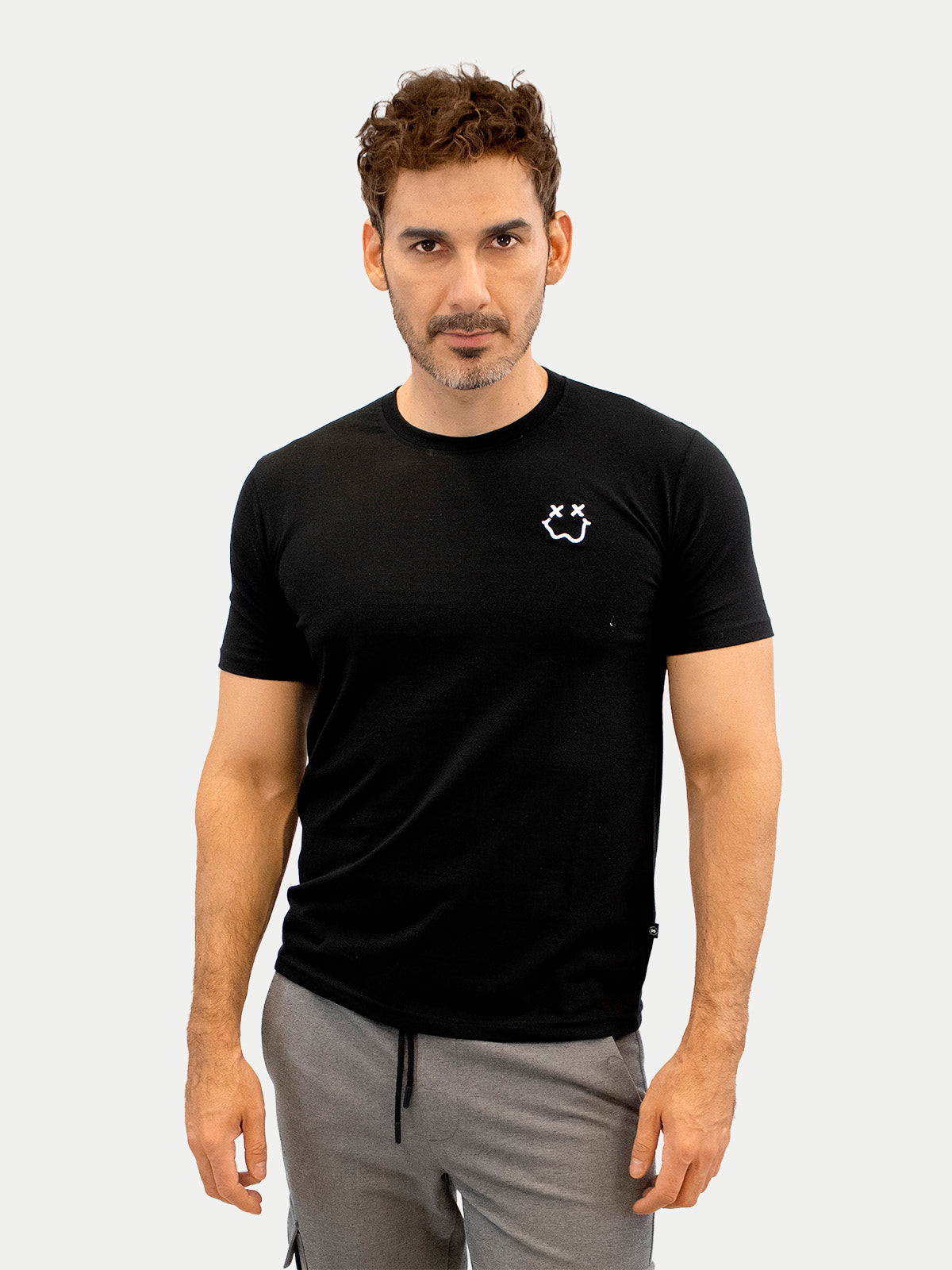 Playera de algodón para hombre - Smile XX Black - Diamond Finish