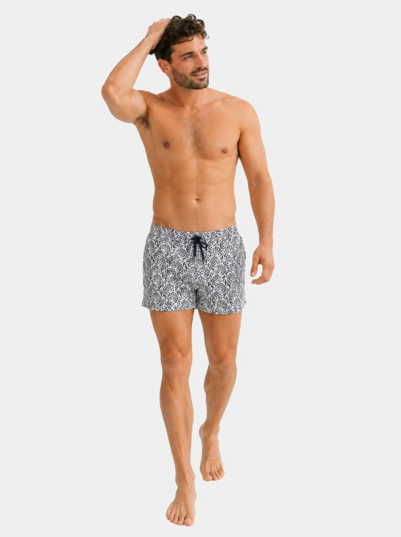 Traje de Baño Hombre - Premium Amiba Blanco - Fácil Secado