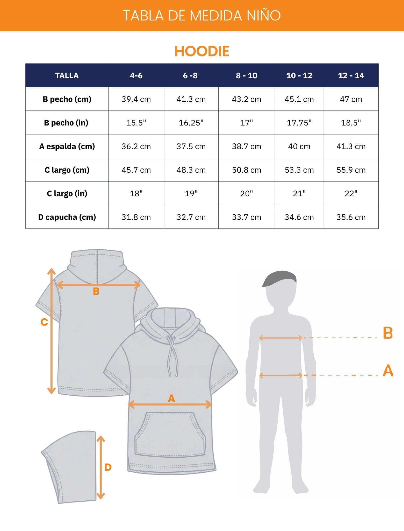 French Terry - Hoodie Para Niños Manga Corta Color Gris - Coastal Crush