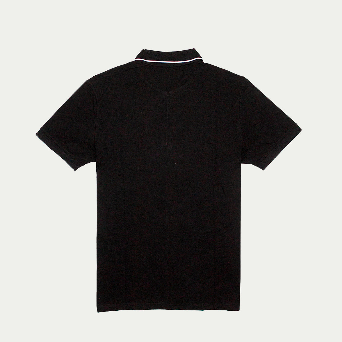 Polo para hombre - Playera tipo polo deportivo y cuello tejido color Negro para hombre