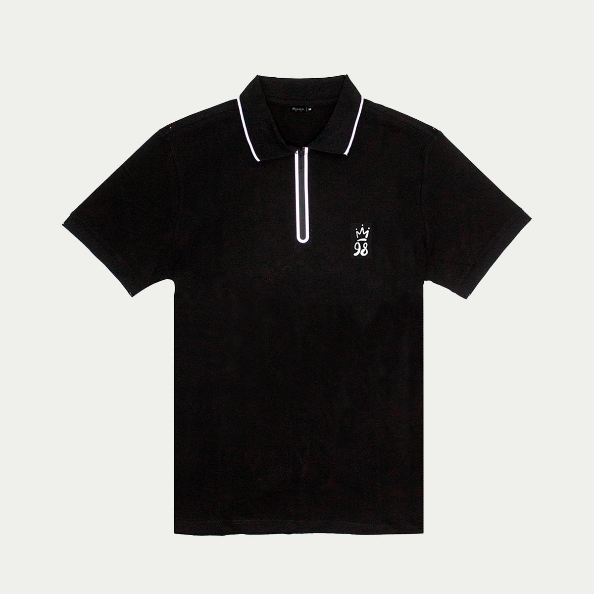 Polo para hombre - Playera tipo polo deportivo y cuello tejido color Negro para hombre