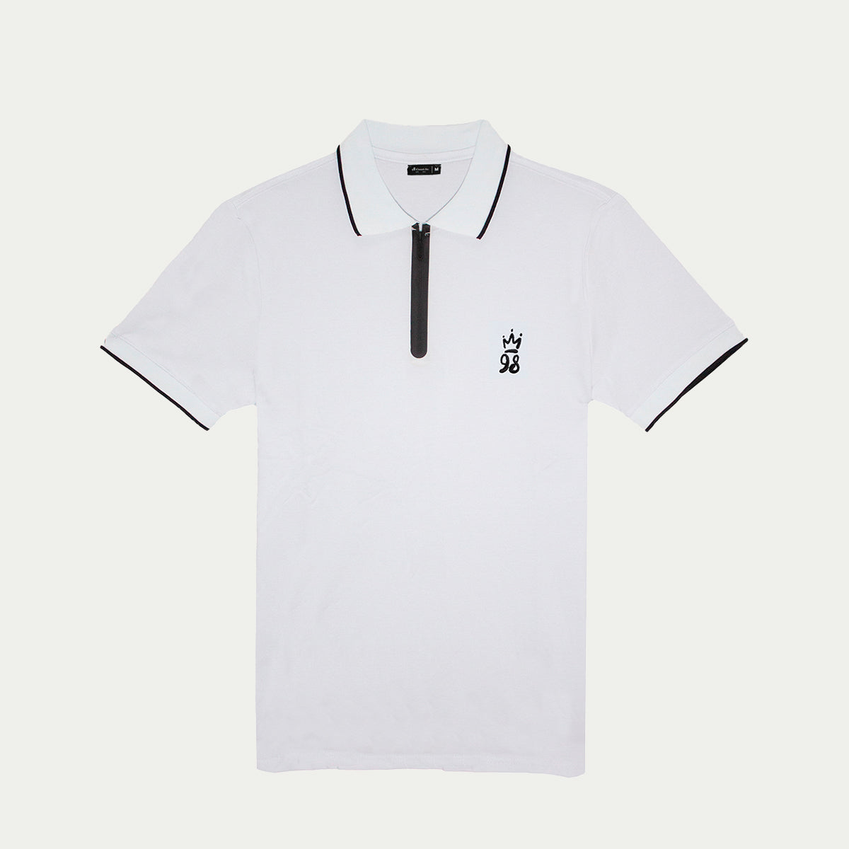 Polo para hombre - Playera tipo polo deportivo y cuello tejido color Blanco para hombre