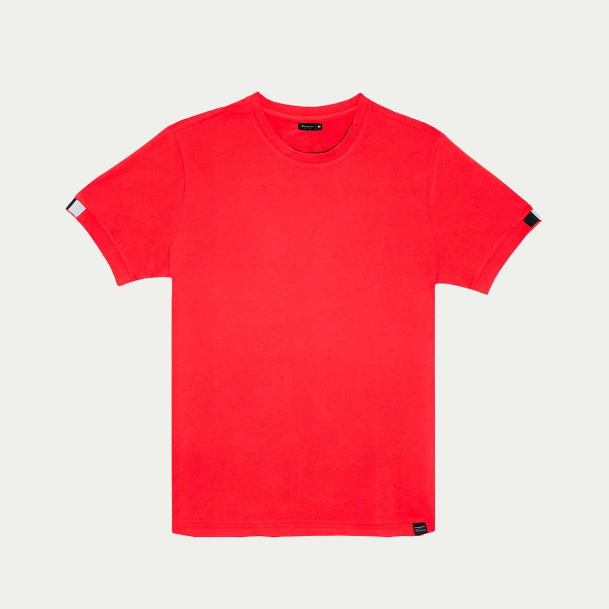 Playera para hombre - Playera con cuello y puño de rif Rojo