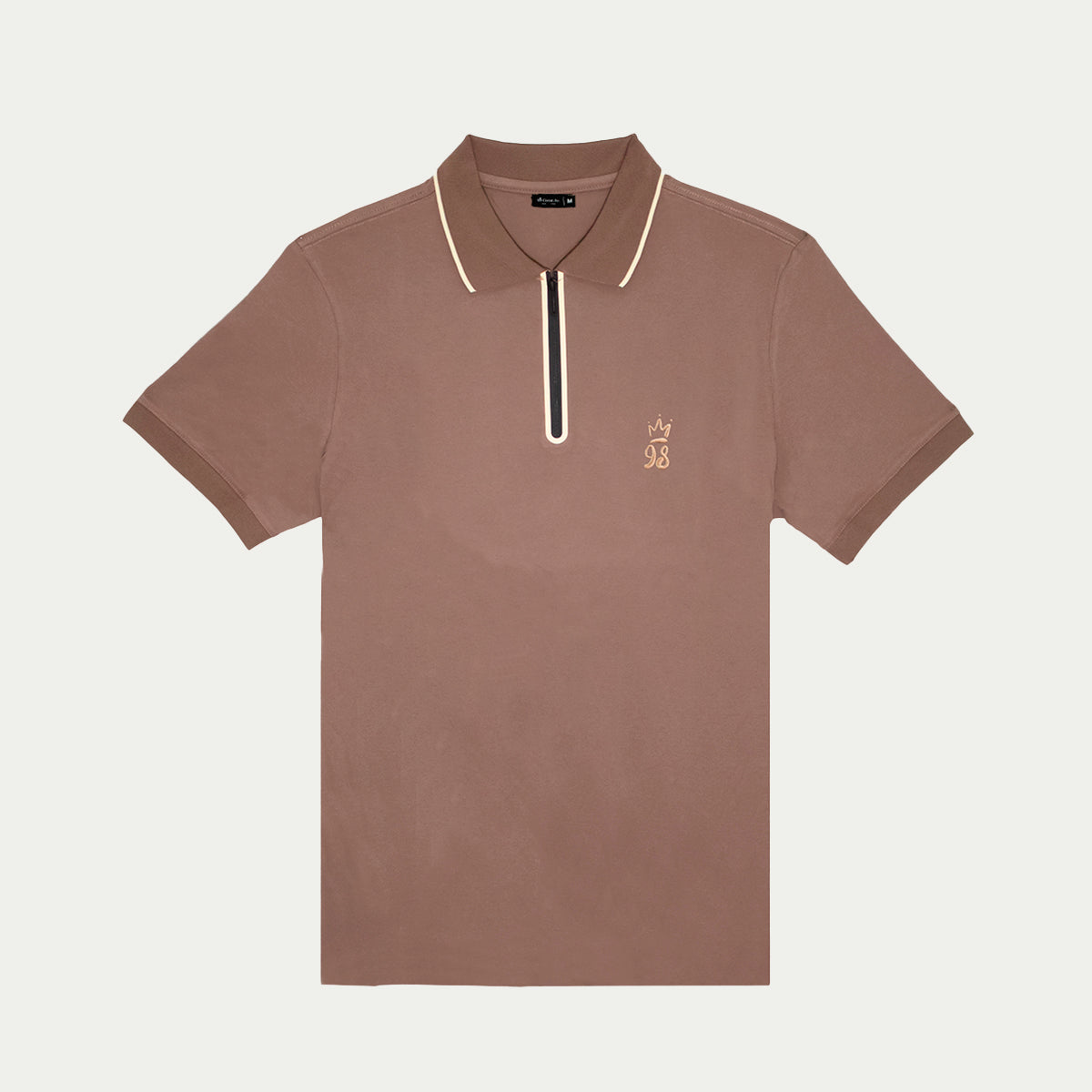 Polo para hombre - Playera tipo polo deportivo y cuello tejido color Café para hombre