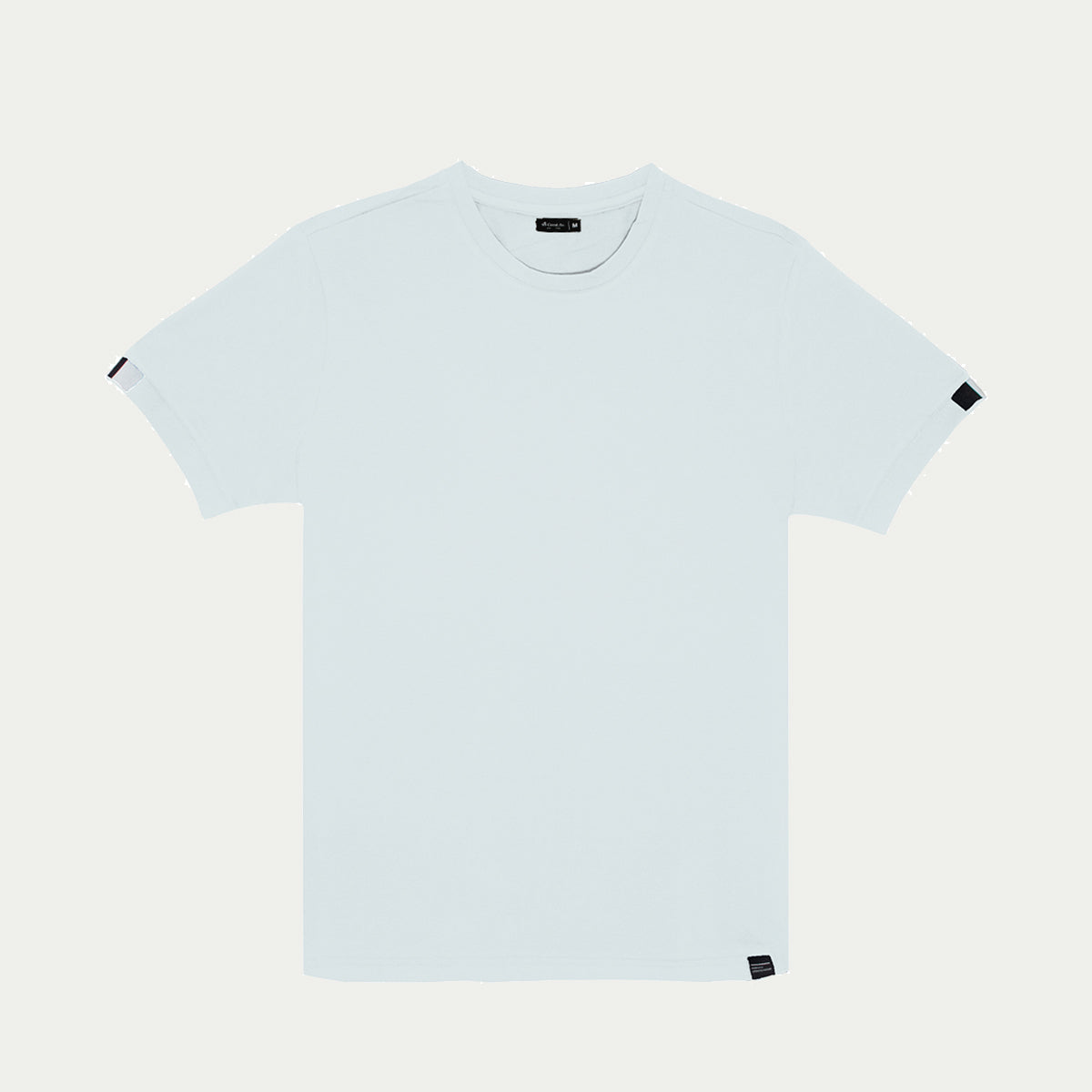 Playera para hombre - Playera con cuello y puño de rif blanco