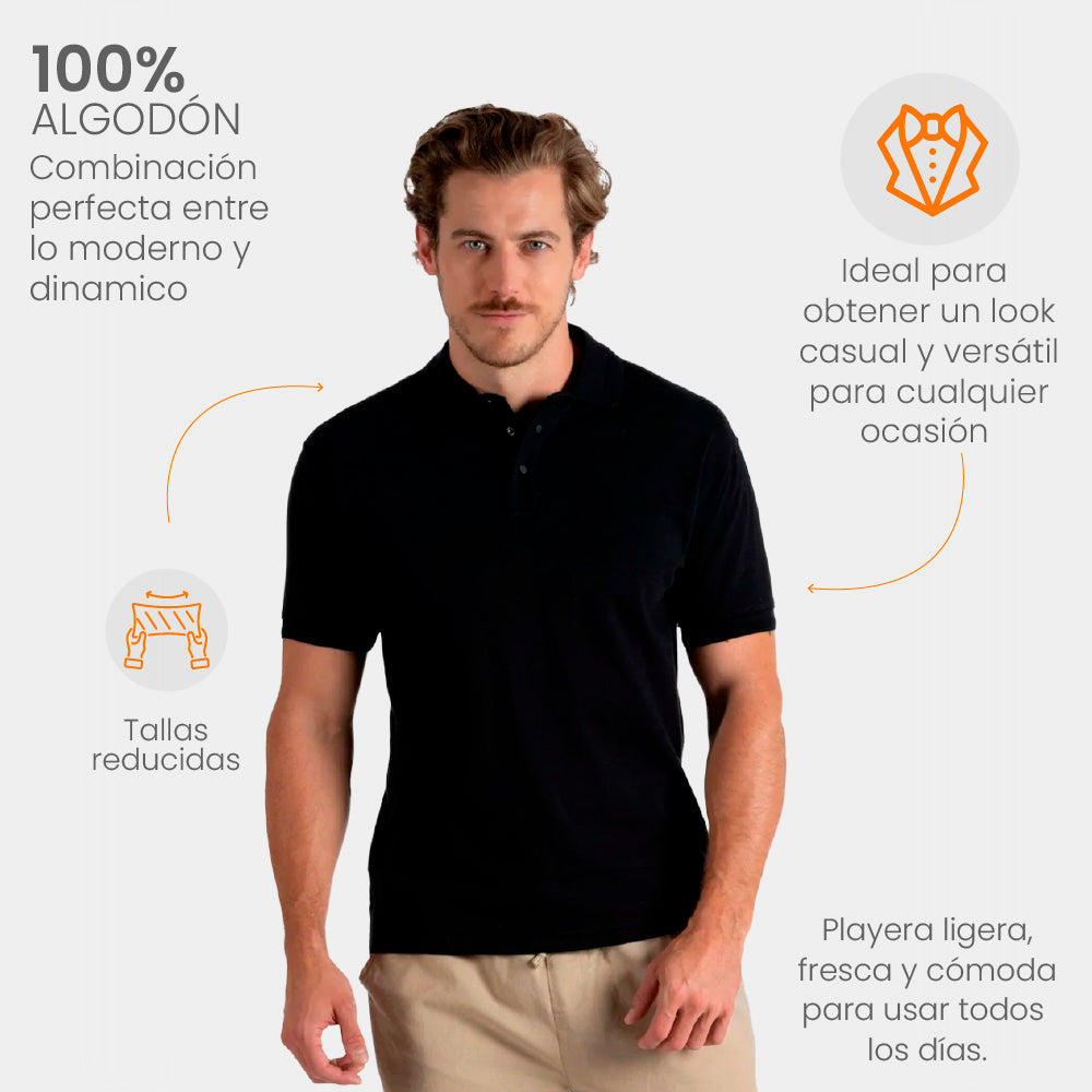 Playera Polo para Hombre - Playera Polo Boton Snap