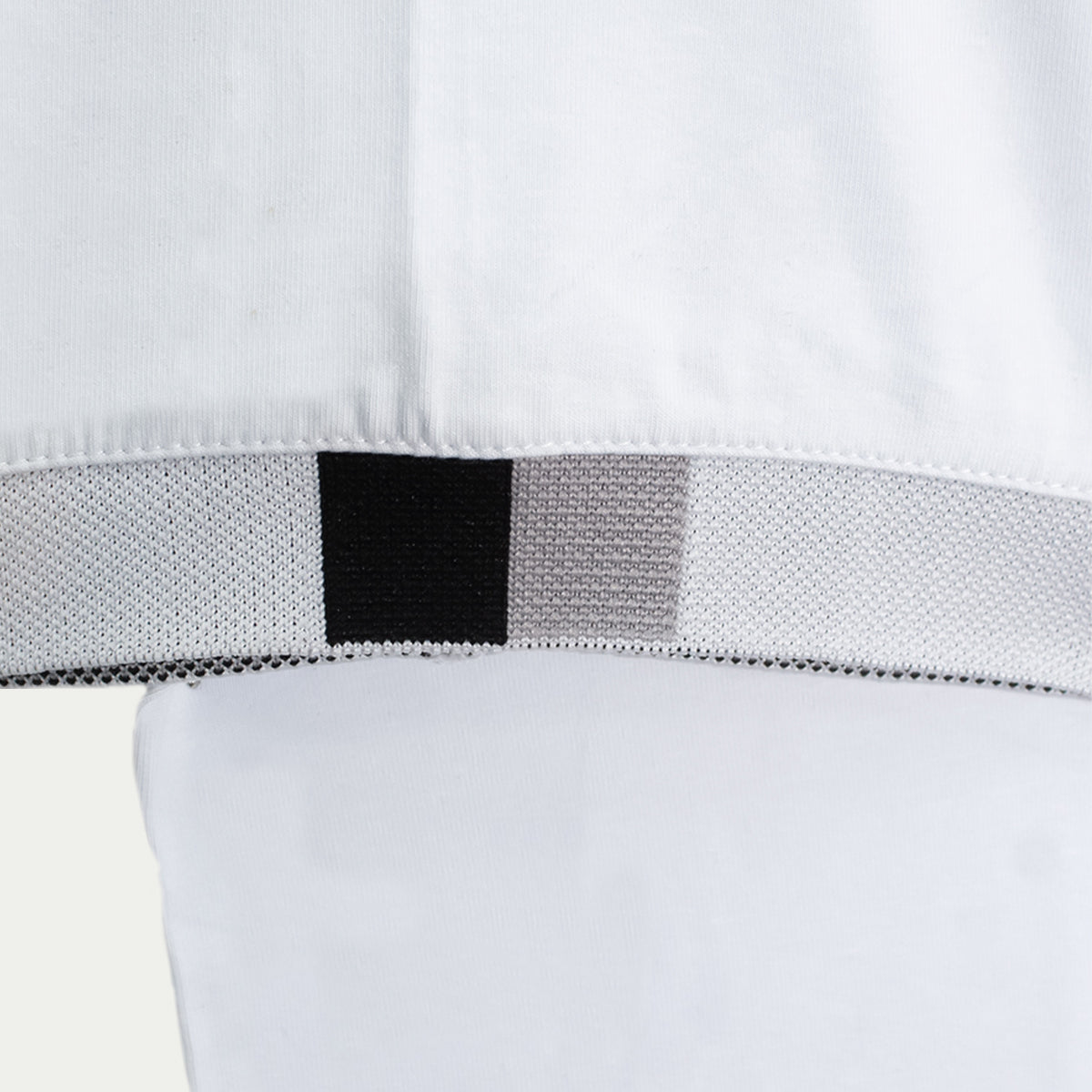 Playera para hombre - Playera con cuello y puño de rif blanco