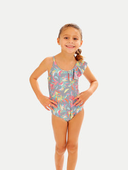 Traje de Baño Niña Completo  - One Piece Areca Palm - 6 Meses a 14 Años