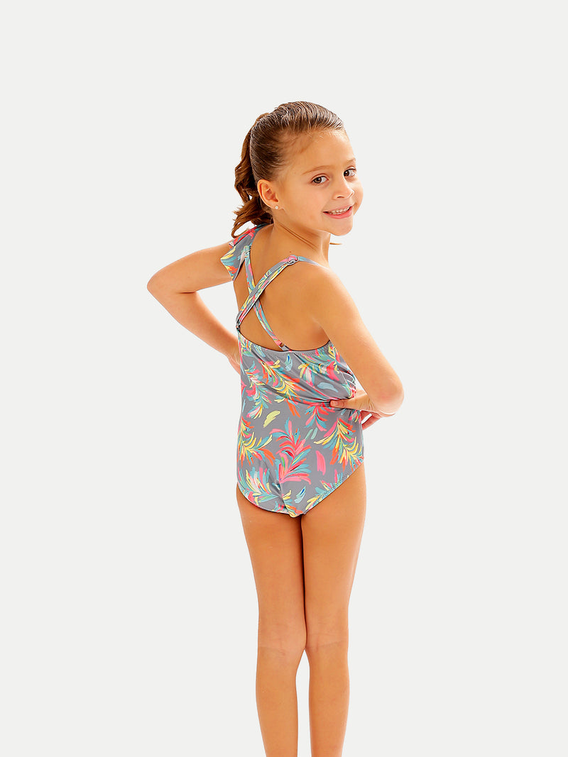 Traje de Baño Niña Completo  - One Piece Areca Palm - 6 Meses a 14 Años